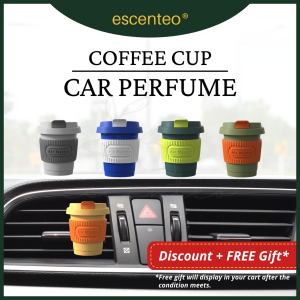 escenteo Coffee Cup Series Car Vent Perfume | Mini Cute Minyak Wangi Kereta | Car Fragrance Aromatherapy Diffuser |  Air Freshener as Home Decor Gifts
