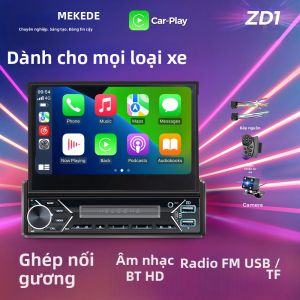 Máy Nghe Nhạc Đa Phương Tiện Ô Tô MEKEDE 1 DIN Màn Hình IPS 7 Inch Có Thể Thu Vào Hỗ Trợ CarPlay Và Android Auto Cắm Là Chạy Màn Hình Cảm Ứng Dành Cho Xe Hơi