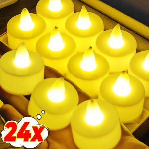 24/6pcs Flameless Led Candle Table Lamp Flash Tealight Candles Light Birthday Wedding Party Decor Wishing Tea Lamp