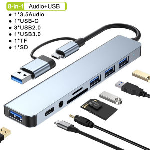 Congdi | 8 Port USB Hub High-Speed HUB USB 3.0 Data Splitter for Macbook Laptop PC Travel Office Use USB Hub Docking Station HUB Type C