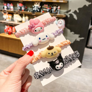 【Ready Stock】Sanrio Cute Headband Hairband Kawaii Plush Kuromi Pudding Dog Plush Doll Hairpin Kawaii Hair Accessories Bracelet Telephone Cord Hair Coil Elastic Small Rubber Band Cinnamon Dog
