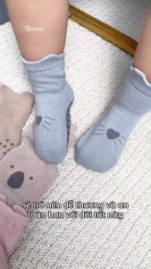 Tất chống trượt trẻ em hình thú dễ thương vớ chống trơn trượt đệm silicon an toàn dành cho các bé mới tập đi - YIQ-BC001