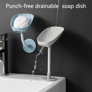 COD Punch-free Drainable Soap Dish Rack Wall-mounted Changeable Angle Soap Holder