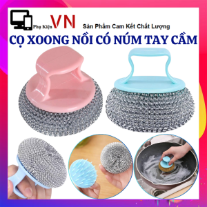 Combo 3 Cọ Chà Xoong Nồi Búi Sắt Tay Cầm Bằng Nhựa Siêu Tiện Lợi - Miếng Cọ Rửa Inox Có Tay Cầm – Bàn Chải Chà Nồi Chảo Đa Năng Sạch Nhanh Không Gỉ Miếng Chà Nồi