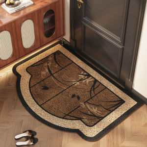 Retro Style Door Mat Silk Loop Indoor Outdoor Entrance Rug Customizable Dustproof Dirt Resistant Long Rectangle Home Decor