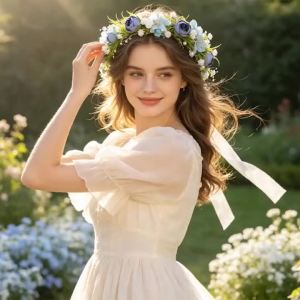 1Pcs Fairy Forest Flower Wreath Adult Flower Headband Wedding Headflower Atmosphere Headwear Accessories