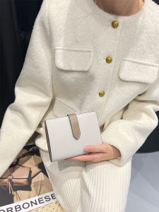 Cowhide Palm Print New Arrival Passport Holder Multi-Card Position Large Wallet Ultra-Thin Genuine Leather Short and Medium Style Folding Small Wallet Women