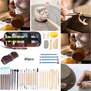 40ชิ้นเครื่องมือปั้นดินเผามีดแกะสลักพร้อมกระเป๋าใส่กระเป๋าสำหรับ Gundam Gunpla GK โมเดลเครื่องมือทำเครื่องมือศิลปะเซรามิกแบบทำมือ