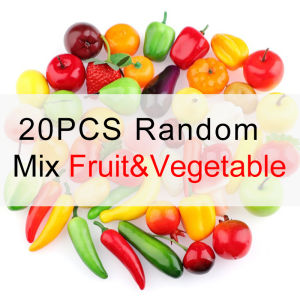 20PCS/Pack Simulated Fruit Vegetable Miniatures Fake Peach Orange Photography Prop Store Window Layout Display DIY Materials ZYF