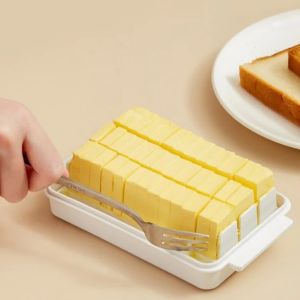 Protable Solid Butter Cutting Fresh-keeping Box Refrigerator Storage Box Breakfast Cheese Fresh-keeping Box Kitchen Accessories
