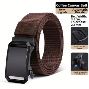 rosekey | New Automatic Buckle Mens Tactical Canvas Nylon Belt