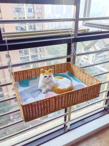 Window Hanging Cat Bed Suction Cup Glass Sunbathing Bed Side Hook Pet Cat Basket Normal Size for Cats Home Use Pet Supplies