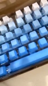 Keycap Polarday NEON AQUAMARINE | PBT Double Shot | OEM Profile Xuyên LedFull 130 Phím | Sẵn Hàng Hỏa Tốc