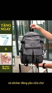 Balo Đi Học – MS08 – Balo Nam Nữ Trơn Basic – Tặng tất
