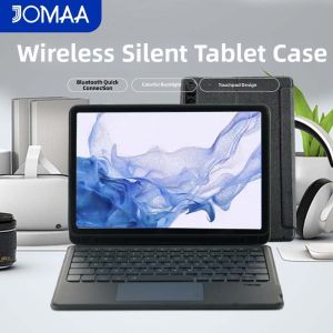 JOMAA | Quiet Rechargeable Backlit Multi-gesture Touchpad Bluetooth Keyboard Cover