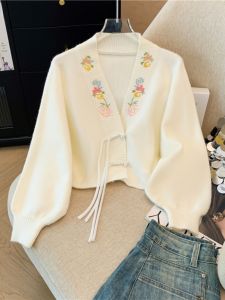 AIYITI | New Chinese Style Mandarin Collar Knit Cardigan