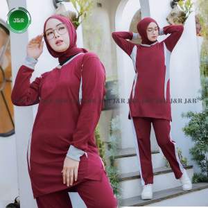 STELAN OLAHRAGA TUNIK WANITA MUSLIMAH BAHAN COMBED NYAMAN CANTIK