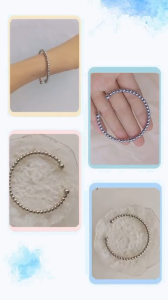 Vòng tay kiềng tay hạt bi nhỏ xinh dễ thương không rỉ sét