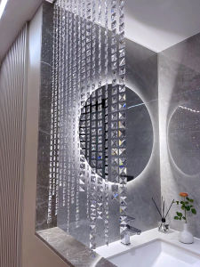 Modern Crystal Bead Door Curtain Living Room Entrance Decorative Partition Bathroom Semi-Wall Shoe Cabinet Screen No Drilling