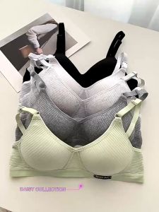 Women's Cotton Korean Students Fashion Style Outdoor Underwear with Free Steel Ring & Anti-Slip Top Bracket