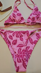 SHE-IN PREMIUM QUALITY SWIMWEAR / TWO PIECE BIKINI / ADJUSTABLE STRAP / PINK / MEDIUM