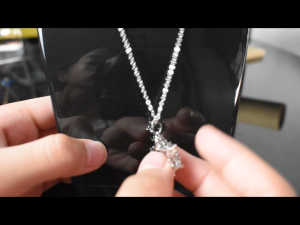 Lunara Snowflake Pendant Necklace Stainless with Crystal Center