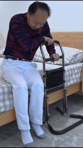 Chair Stand Assist for Seniors with Storage Pocket Adjustable Height Cane Bed Rails for Elderly Sit to Stand Portable Mobility Aids Chair Lift Assist Grab Bar Safe Support