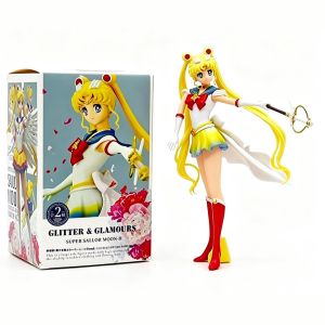 Bandai | Funny Joy Anime Figures Female Warrior Moon Hare Doll Charm Angel Sailor Hare Kawaii PVC Model Cake Decoration Gift For Girls