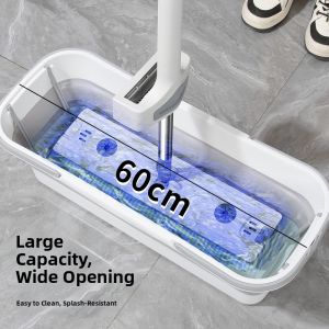 BEAUTISKY | Hands-Free Easy Clean Flat Suction Foldable Mop Bucket