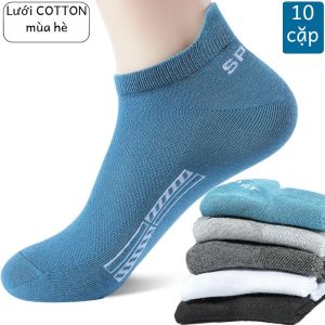 10 Cặp/lô Chất Lượng Cao Tất Vớ Nam Mắt Cá Chân Thoáng Khí Cotton Thể Thao Lưới Giày Thể Thao Mùa Hè Mỏng Cắt Ngắn Sokken Quà Tặng
