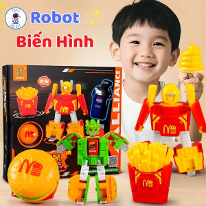 Đồ Chơi Robot Biến Hình Fast Food 2in1 Hamburger / Khoai Tây Chiên - Transformer Lắp Ráp Thức Ăn