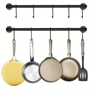Giá Đỡ Cốc Cà Phê Treo Tường Bằng Kim Loại Hiện Đại Với 5/10 Móc Phong Cách Mộc Mạc Để Đựng Cốc Cho Nhà Bếp Nhà Hàng Quán Cà Phê Màu Đen