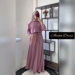 Gamis Drees alesha Maxy Crinkle Airflow Premium Busui Jumbo 2in1