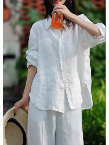 QINGNAER | Oversized Slim Fitting White Shirt