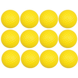 6/12PCS Yellow PU Golf Practice Ball 42.67mm Durable Training Golf Balls High Elasticity  Home Office Sport Equipment Supply ZYF