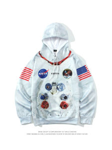 Áo Hoodie Liền Mũ Kiểu Mỹ Của NASA Áo Thường Ngày Phong Cách Instagram Thương Hiệu Sành Điệu High Street Cho Nam Áo In Hoa Kỹ Thuật Số 3D Cho Nữ