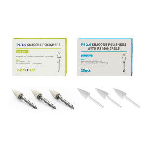 25PCS P6 Dental Composite Resin Polishers One-step Finishing System Points Low-Speed Tool with PS Or Metal RA Mandrel