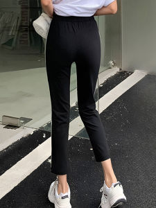 Womens Straight Leg Sporty Harlan Pants Ice Silk Elastic Casual Trousers Spring Autumn New Style plus Size Nine Points