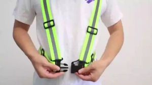 High-Visibility Reflective Safety Vest Adjustable Elastic Harness for Construction and Work - Reflective Safety Gear for All Body Sizes