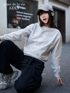 Acme de la vie | Bear Pattern Washed Round Neck Long Sleeve Shirt