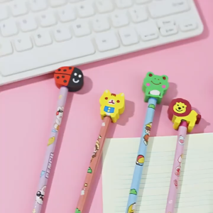 40Pcs Cartoon Pencil Set with Cute Erasers Rubber Head Pencils Diverse Lapis for Kids School Supplies