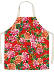 North East Large Flower New Wear Resistant Neck Hanging Young Baking Hot Pot Internet Famous Stalls Thin Barbecue National Trend Apron
