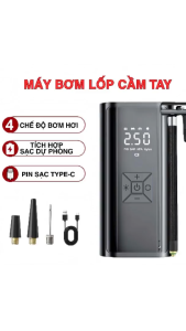 Bơm Lốp Ô Tô Xe Máy Cầm Tay EG216 - Màn Hình LED Hiển Thị Áp Suất Tự Ngắt Khi Đầy Bền Bỉ Dễ Mang Theo 120W Pin Type-C Mini Nhỏ Gọn