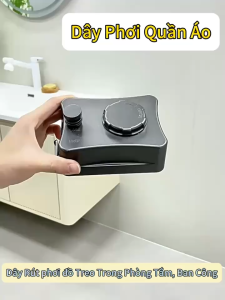 Dây phơi quần áo rút gọn vô hình dây phơi thông minh dán tườngKhông cần khoang lỗdài tối đa 5.1m