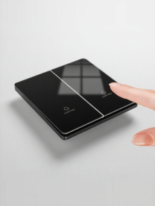 TEP | Black Tempered Glass Mirror Surface Switch Panel