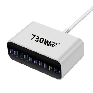 Bộ Sạc GaN Đa Cổng 730W 10 Cổng (6C4A) Sạc Nhanh Trạm Sạc Để Bàn Dành Cho Điện Thoại Máy Tính Bảng Và Nhiều Thiết Bị Khác
