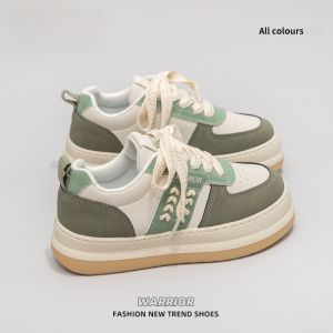 Warrior | Giày thể thao đế dày đế mỏng màu trắng phong cách Hàn Quốc cho nữ Giày đế cao su đế xuồng đế mềm