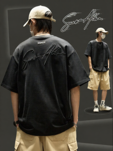 SZON | Street Style Letter Embroidery Mens T-shirt