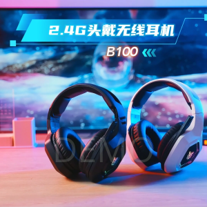 ONIKUMA B100 3 Mode Gaming Earphones Wireless 5.3/2.4G Headphones with RGB Light Microphone Zero Delay