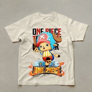 One Piece Mens T-shirt Tony Tony Chopper Summer Japan Anime Autumn Boys Children Short-sleeved Basic Punk Parent-Child Outfit